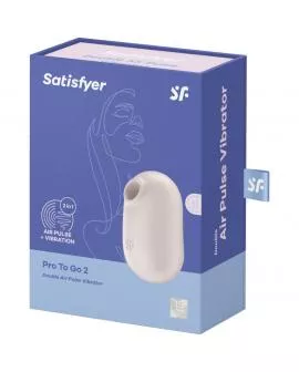 SATISFYER - PRO TO GO 2 DOPPELTER LUFTPULSSTIMULATOR & VIBRATOR BEIGE