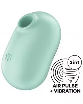 SATISFYER - PRO TO GO 2 DOPPELTER LUFTPULSSTIMULATOR & VIBRATOR GRÜN