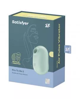 SATISFYER - PRO TO GO 2 DOPPELTER LUFTPULSSTIMULATOR & VIBRATOR GRÜN