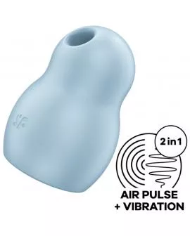 SATISFYER - PRO TO GO 1 DOPPELTER LUFTPULSSTIMULATOR & VIBRATOR BLAU