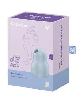SATISFYER - PRO TO GO 1 DOPPELTER LUFTPULSSTIMULATOR & VIBRATOR BLAU