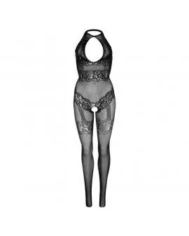 LEG AVENUE - SEAMLESS FISHNET BODYSTOCKING, EINE GRÖSSE - SCHWARZ
