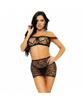 Leg Avenue - Dreiteiliges Erotik-Set Schwarz One Size