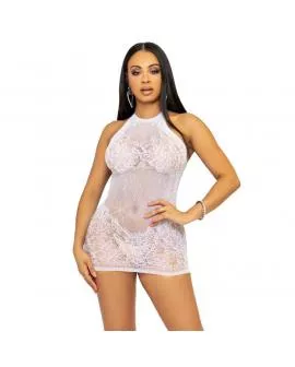 LEG AVENUE - STRASS NECKHOLDER-MINIKLEID, EINHEITSGRößE- Weiß