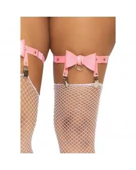 LEG AVENUE - VEGANES LEDER-OBERTEIL-HOHES GARTER-EINHEITSGRÖSSE - ROSA