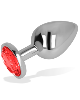 OHMAMA - ANALPLUG MIT ROTEM KRISTALL 8 CM