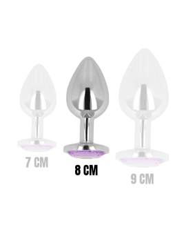 OHMAMA - ANALPLUG MIT VIOLETTEM KRISTALL 8 CM