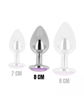 OHMAMA - ANALPLUG MIT VIOLETTEM KRISTALL 8 CM