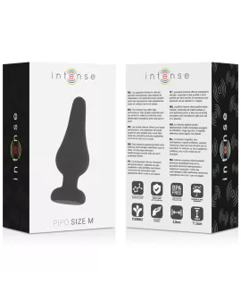 INTENSE - ANALPLUG PIPO M SCHWARZES SILIKON 11 CM