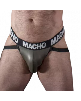 MACHO MX27GR - Leder Jockstrap Grau Beige