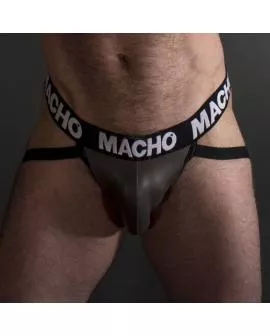 MACHO MX27GR - Leder Jockstrap Grau Beige