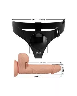 Pretty Love Universal-Harness mit Dildo Jerry 21.8 cm - Natur