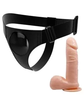 PRETTY LOVE - HARNESS-HOSE UNIVERSAL-HARNESS MIT DILDO TOM 20 CM NATUR