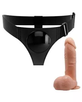 PRETTY LOVE - HARNESS-HOSE UNIVERSAL-HARNESS MIT DILDO TOM 20 CM NATUR