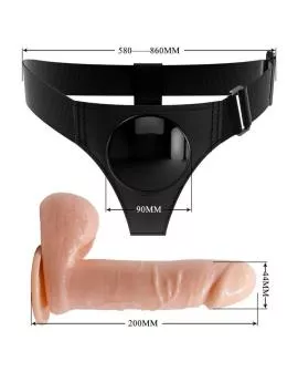 PRETTY LOVE - HARNESS-HOSE UNIVERSAL-HARNESS MIT DILDO TOM 20 CM NATUR