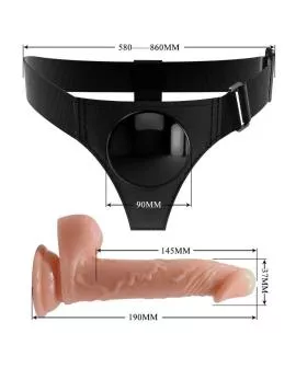 Pretty Love - Universal-Harness mit Dildo Kevin 19 cm Natural