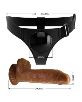 Pretty Love Harness mit Dildo Micheal 20 cm - Schwarz