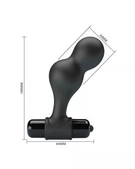 Mr Play - Schwarzer Silikon-Vibrator-Analstecker