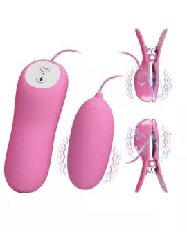 Pretty Love - Pinzette mit Vibration und Rosa Elektroschock