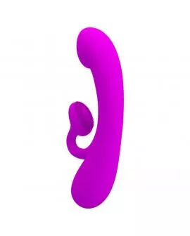 PRETTY LOVE - AUFRICHTIGER VIBRATOR UND KLITORIS-SAUGER AUS VIOLETTEM SILIKON