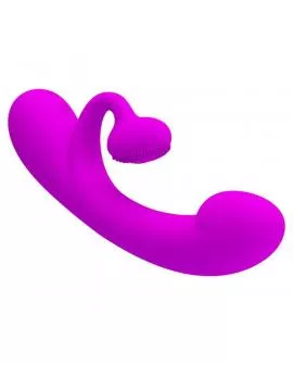 PRETTY LOVE - AUFRICHTIGER VIBRATOR UND KLITORIS-SAUGER AUS VIOLETTEM SILIKON