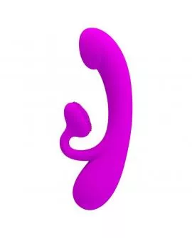 PRETTY LOVE - AUFRICHTIGER VIBRATOR UND KLITORIS-SAUGER AUS VIOLETTEM SILIKON