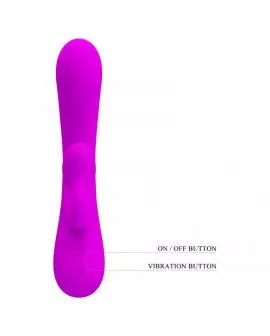 PRETTY LOVE - AUFRICHTIGER VIBRATOR UND KLITORIS-SAUGER AUS VIOLETTEM SILIKON