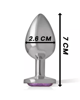 INTENSE - ANALPLUG AUS ALUMINIUMMETALL MIT VIOLETTEM KRISTALL, GRÖSSE S