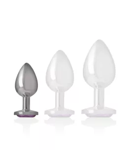 INTENSE - ANALPLUG AUS ALUMINIUMMETALL MIT VIOLETTEM KRISTALL, GRÖSSE S