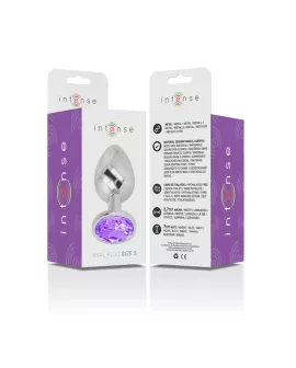 INTENSE - ANALPLUG AUS ALUMINIUMMETALL MIT VIOLETTEM KRISTALL, GRÖSSE S