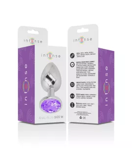 INTENSE - ANALPLUG AUS ALUMINIUMMETALL MIT VIOLETTEM KRISTALL, GRÖSSE M