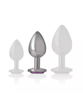 INTENSE - ANALPLUG AUS ALUMINIUMMETALL MIT VIOLETTEM KRISTALL, GRÖSSE M