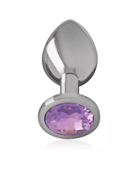 INTENSE Analplug - Aluminium mit violettem Kristall Größe L