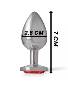 INTENSE - ANALSTECKER AUS ALUMINIUMMETALL MIT ROTEM KRISTALL, GRÖSSE S