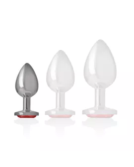 INTENSE - ANALSTECKER AUS ALUMINIUMMETALL MIT ROTEM KRISTALL, GRÖSSE S