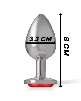 INTENSE - METALL-ANALSTECKER MIT ROTEN KRISTALL GRÖSSE M
