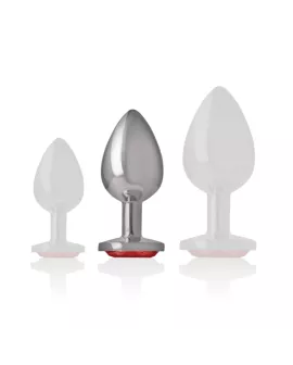 INTENSE - METALL-ANALSTECKER MIT ROTEN KRISTALL GRÖSSE M