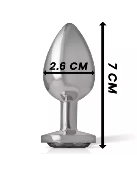INTENSE - ANALPLUG AUS ALUMINIUMMETALL MIT SCHWARZEM KRISTALL, GRÖSSE S