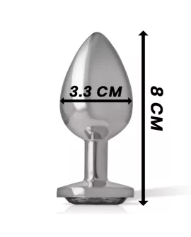 Intense Analplug aus Aluminium mit schwarzem Glas - Größe M