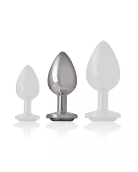 Intense Analplug aus Aluminium mit schwarzem Glas - Größe M