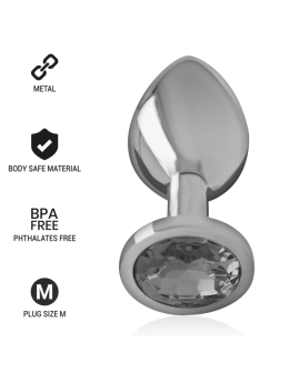 Intense Analplug aus Aluminium mit schwarzem Glas - Größe M