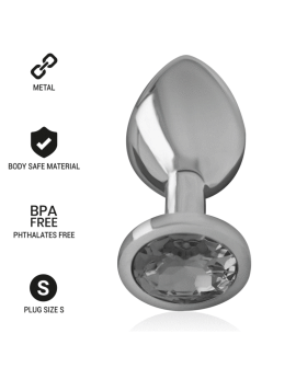INTENSE - ANALPLUG AUS ALUMINIUMMETALL MIT SCHWARZEM KRISTALL, GRÖSSE S