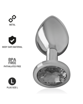 Intense Analplug aus Aluminium mit schwarzem Glas - Größe L