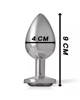 Intense Analplug aus Aluminium mit schwarzem Glas - Größe L