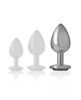 Intense Analplug aus Aluminium mit schwarzem Glas - Größe L