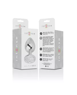 Intense - Aluminium-Analplug mit Silberkristall Größe S