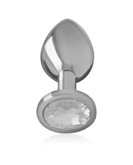 Intense Aluminium Analsplug mit Kristall - Größe M