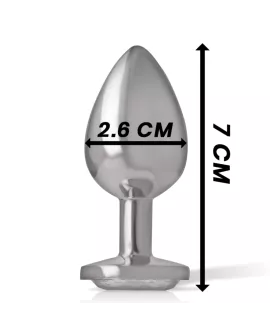 Intense - Aluminium-Analplug mit Silberkristall Größe S