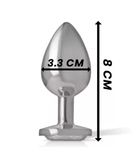 Intense Aluminium Analsplug mit Kristall - Größe M