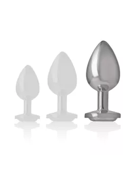 INTENSE - ANALPLUG AUS ALUMINIU MMETALL MIT SILBERNEM KRISTALL, GRÖSSE L